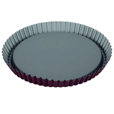 Dr. Oetker Obstkuchenform Back-Liebe Bicolor 28 cm | Antihaftbeschichtet | Stahl grau/rot