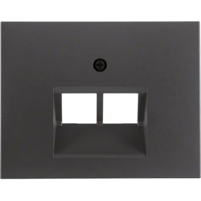 Berker Zentralplatte 14097006 | UAE/IAE 2-fach Abdeckung | K.1 Unterputz | Thermoplast matt anthrazit RAL 7021
