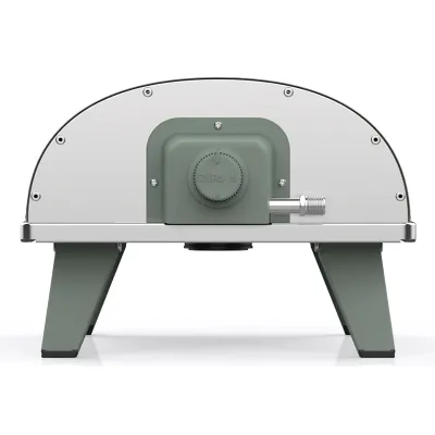 ZiiPa Gas Pizzaofen Piana Gaz ZiiPa24-085-DE | drehbarer Cordierit-Stein | kompakt | Thermometer | Eucalyptus grün