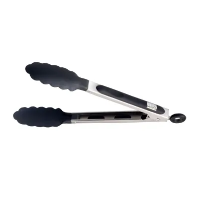 ELO Pfannenwender-Zange Zipp Zapp 27 cm | Edelstahl/Nylon | hitzebeständig | spülmaschinengeeignet | Silber/Schwarz