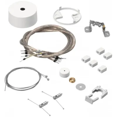 Zumtobel Befestigungs- und Einspeiseset ECOOS II SUSP SET ASQ1 | 22171137 | Pendelleuchte Zubehör | 1m Stahlseil | weiß