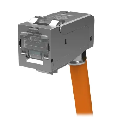 EasyLan RJ45 Keystone-Modul CKWAK007E | fixLink SL gewinkelt Kat. 6A | geschirmt | PoE+ | 10 Gbit | Zinkdruckguss