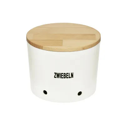 MAGU Zwiebeltopf Natur-Design 10002122 Bio-Kunststoff | Buchenholz-Deckel | 20 cm Ø | spülmaschinengeeignet | urban-grey