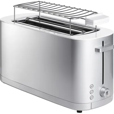 ZWILLING Toaster Enfinigy Langschlitz 4 Scheiben | Edelstahl | 1800 Watt | Brötchenaufsatz | Silber