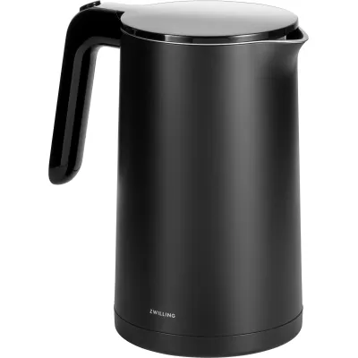 Zwilling Wasserkocher ENFINIGY | 1,5l | Doppelwandgehäuse | Edelstahl Innenbehälter | Kalkfilter | Schwarz