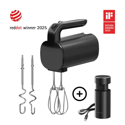Zwilling Handrührgerät XTEND Akku Starter Set | kabellos | 3 Stufen | 120 Min Laufzeit | Powerbank | schwarz