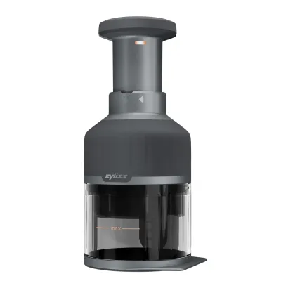 Zyliss Gemüsehacker Zick Zick 3 E910073 | Manueller Zerkleinerer | Edelstahlklinge | Spülmaschinenfest | Grau